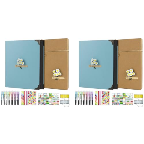 HASTHIP® DIY Scrapbook Photo Album Kit Anniversary Gift for Couple Special Our Adventure with Pens Washi Tapes Stickers 60 Pages Hardcover 8.5x11 Inches Scrapbooking 2 PCS HASTHIP® DIY Scrapbook Photo Album Kit Anniversary Gift for Couple Special Our Adventure with Pens Washi Tapes Stickers 60 Pages Hardcover 8.5x11 Inches Scrapbooking 2 PCS